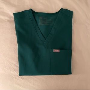 Figs Hunter Green Caterina scrub top XS
